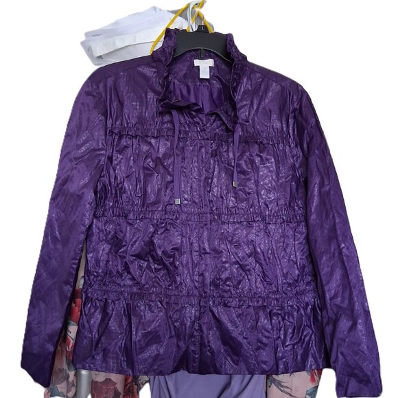 Chico's | Jackets &amp; Coats | Chicos Purple Zip Up Lined Jacket Sz 2l B3 ...